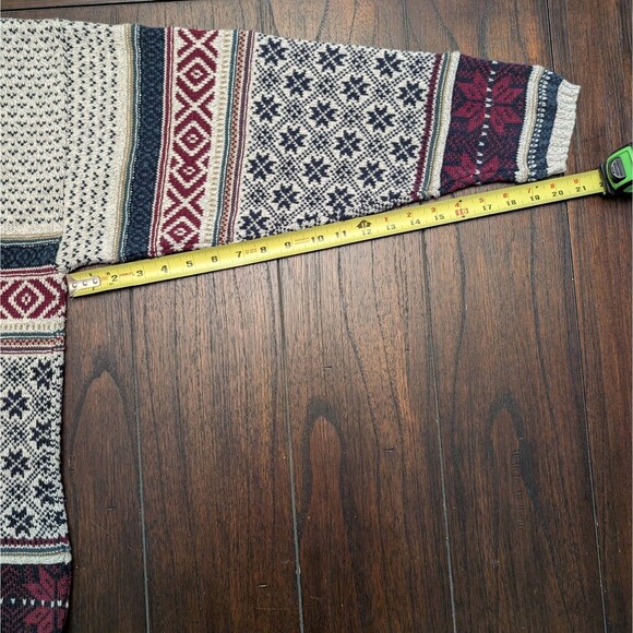 Vintage Croft & Barrow 90s Y2K Men's Large 100% Cotton Fair Isle Nordic Sweater - Picture 9 of 9